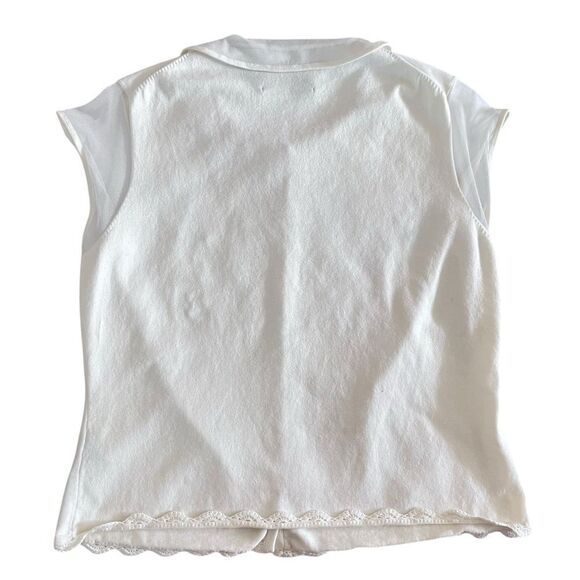 Vintage Michael Simon Pearl Beaded Knit Cardigan Top - Picture 2 of 9